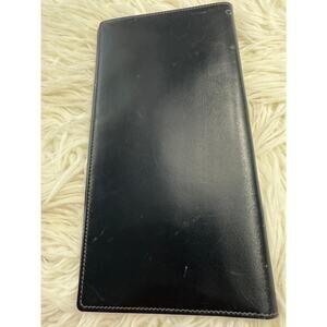 Authentic Vintage Gucci Blue Wallet Checkbook Cover Slick Soft Leather